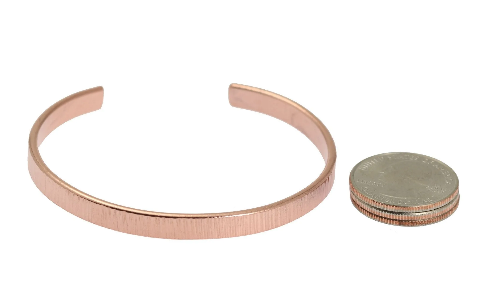 Chased Copper Cuff Bracelet - Thin