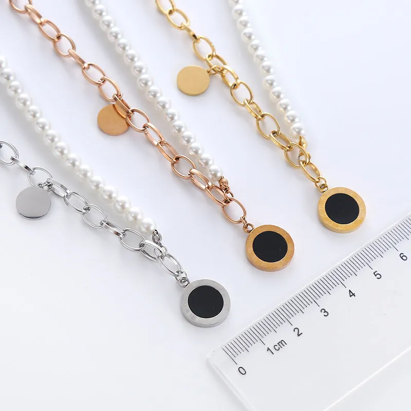 Chic Circle Chain Geometric U-Shape Stainless Steel Electroplating Necklaces