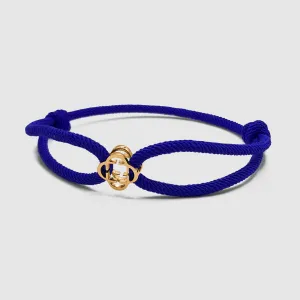 Cobalt Blue Cord Bracelet (Gold)