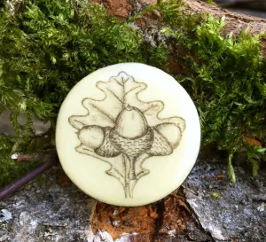 Cottage Garden Draughts Piece Brooch -  Acorn