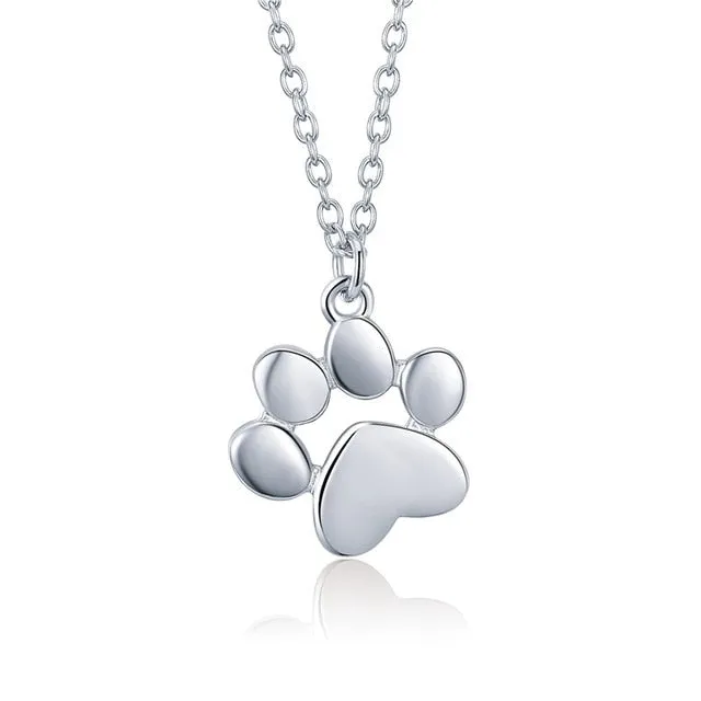 Cute Animal Footprints Dog Cat Footprints Necklaces