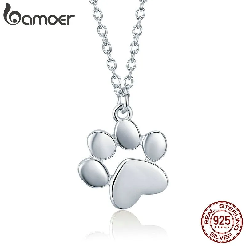 Cute Animal Footprints Dog Cat Footprints Necklaces