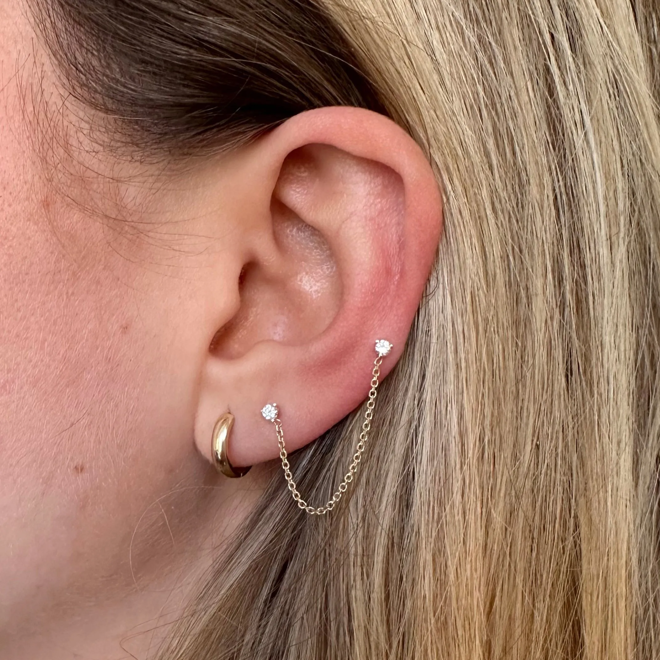 Dainty Chain Link Stud Earrings