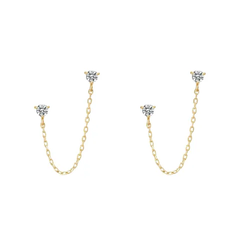 Dainty Chain Link Stud Earrings