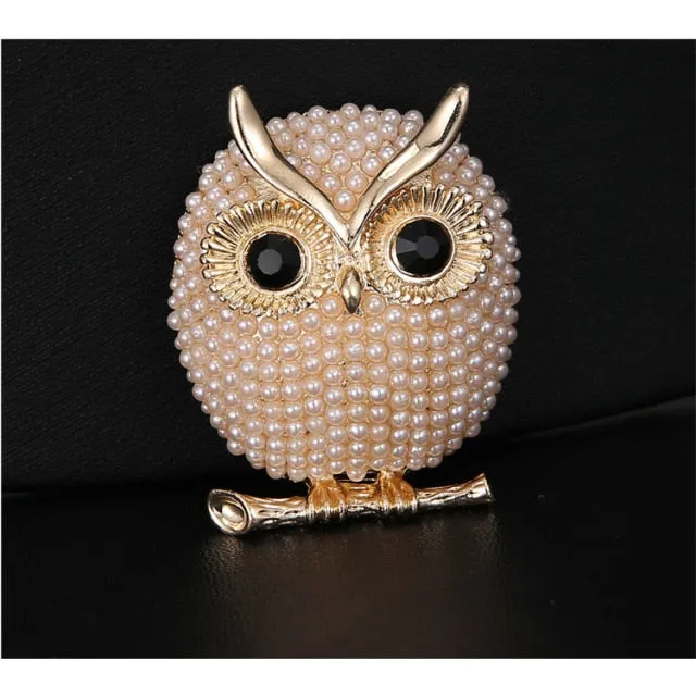 Darling Little Pearl Owl Brooch-Special Wedding Jewelry-Accessory-Gift