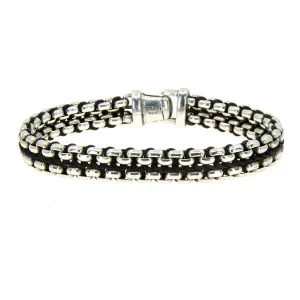 David Yurman Woven Box Chain Bracelet with Black Nylon