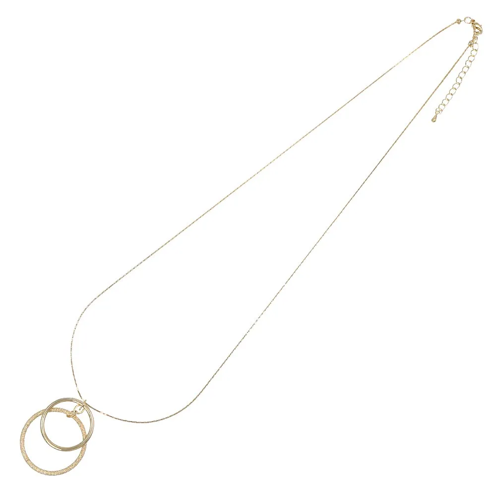 Double Circle Long Necklace