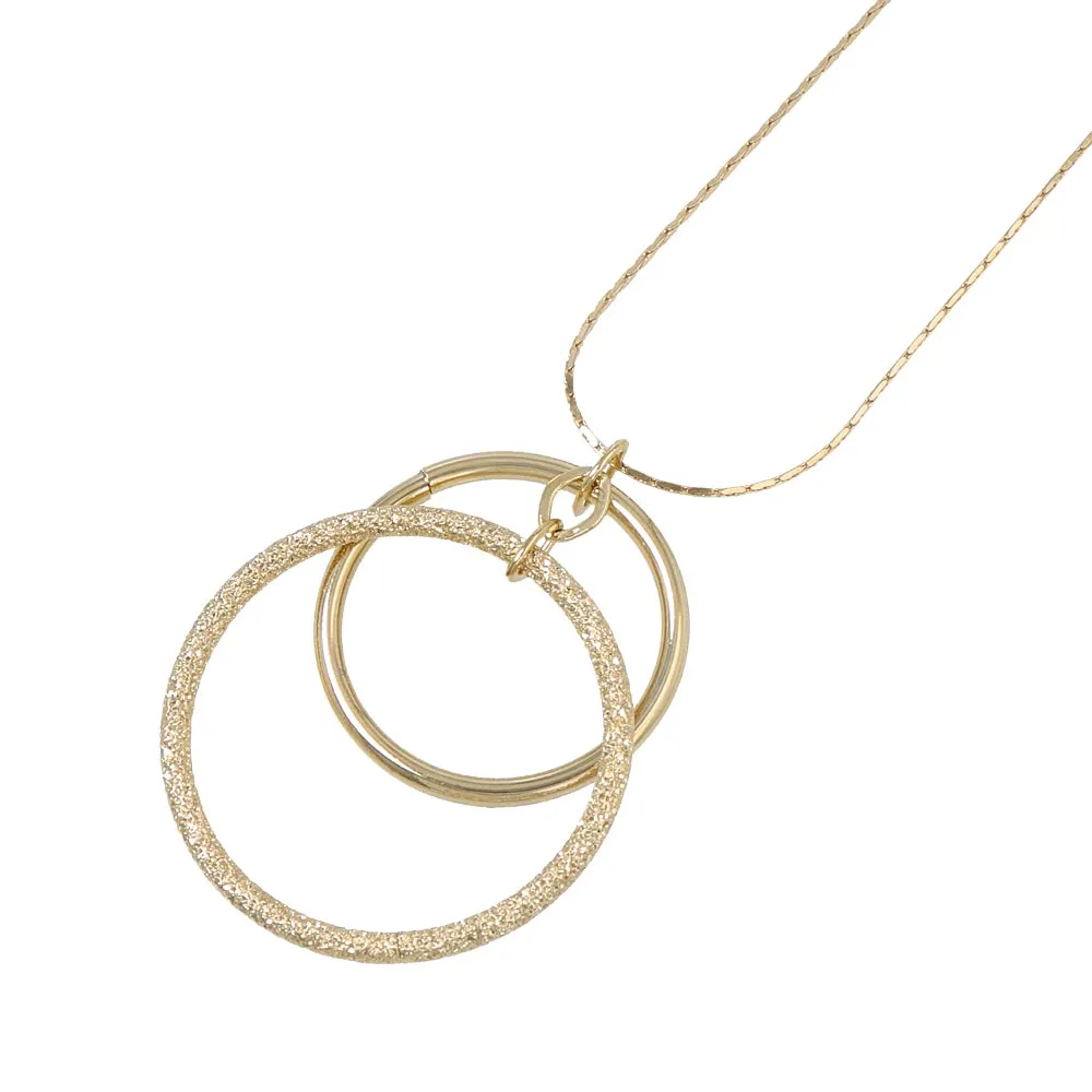 Double Circle Long Necklace