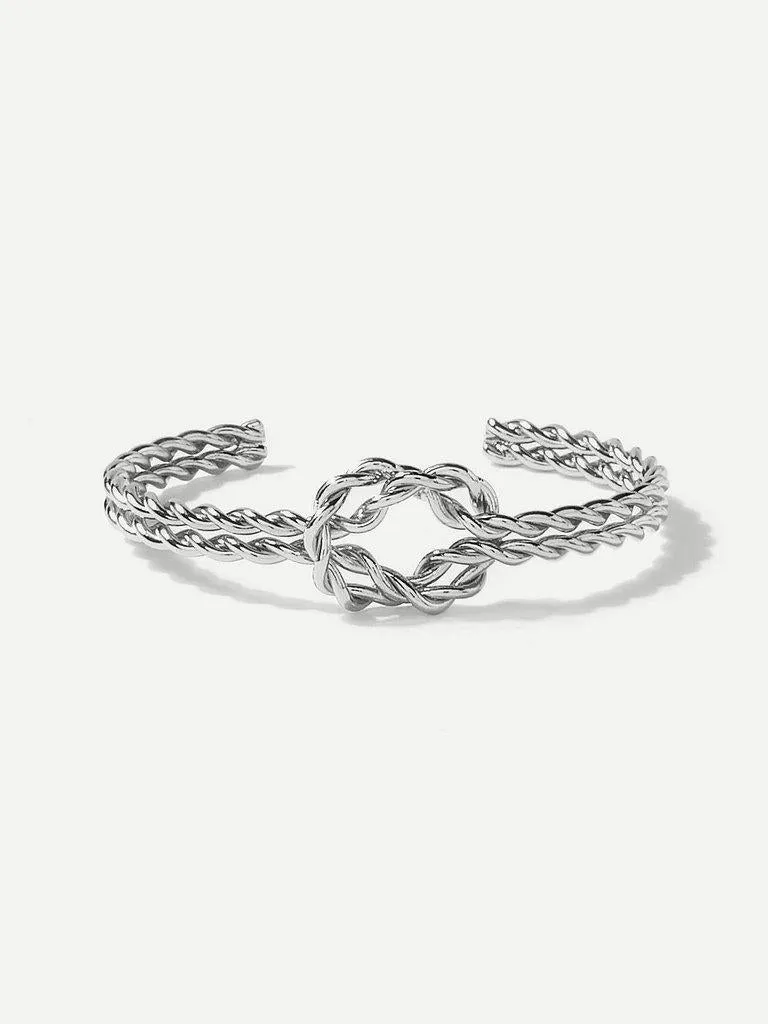 Double Layered Twist Cuff Bangle