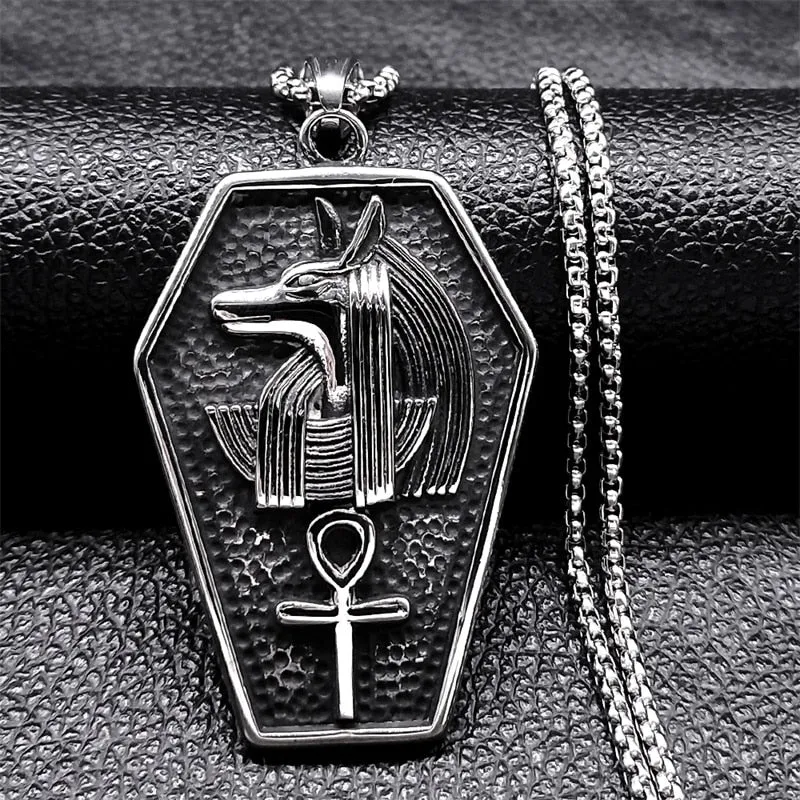 Egyptian Ankh Cross Key of Life Pendant Necklace Stainless Steel Necklaces Jewelry corrente masculina aço inoxidável NZ271S02