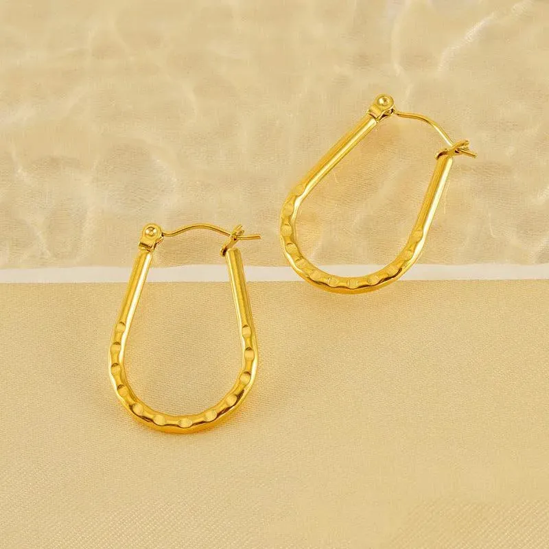 Elegant Geometric Gold Hoop Earrings – Minimalist Statement