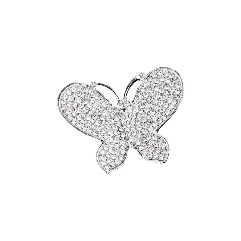 Elegant Pin Leaf Flower Butterfly Alloy Plating Inlay Rhinestones Pearl Women'S Brooches