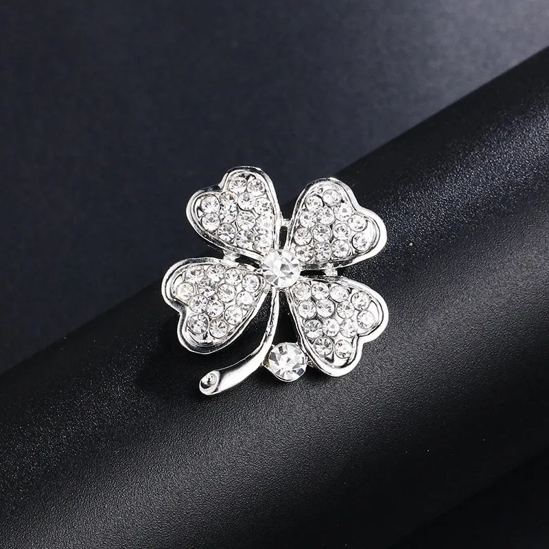 Elegant Pin Leaf Flower Butterfly Alloy Plating Inlay Rhinestones Pearl Women'S Brooches