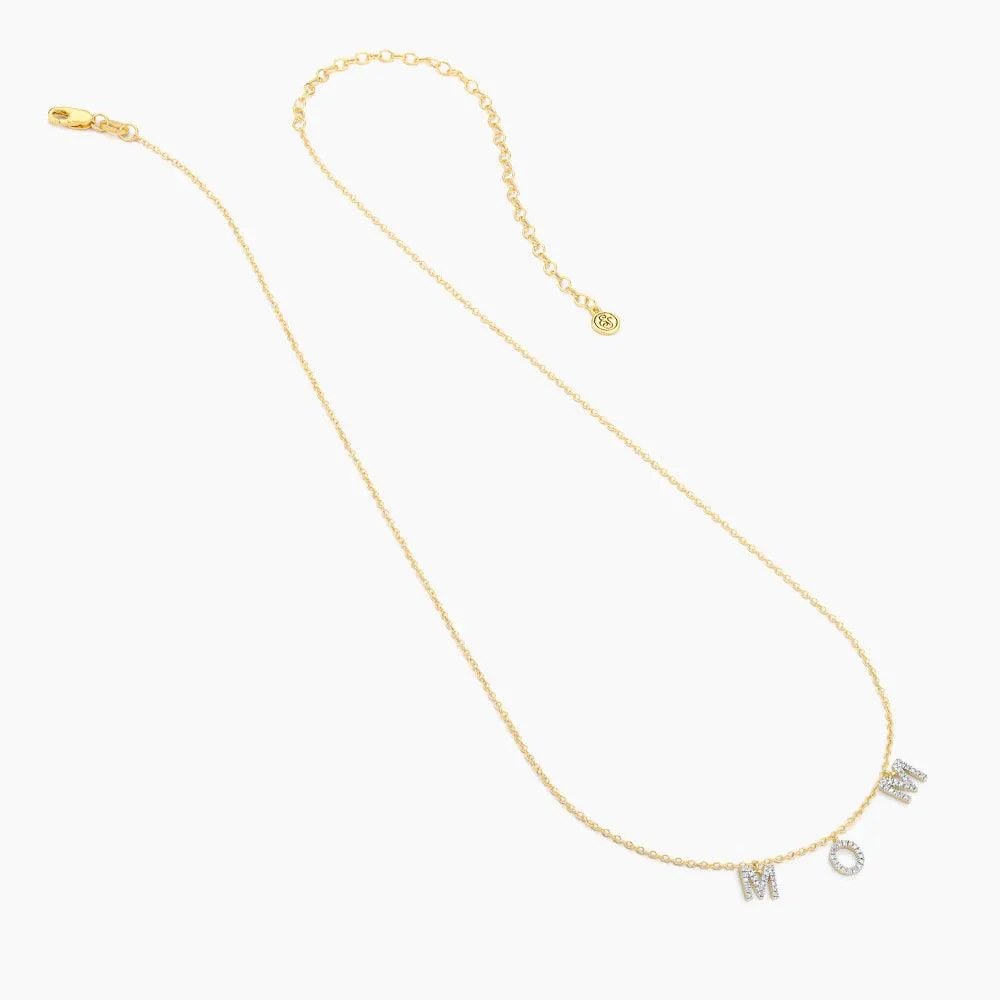 Ella Stein Love You Mom Pendant Necklace in Gold