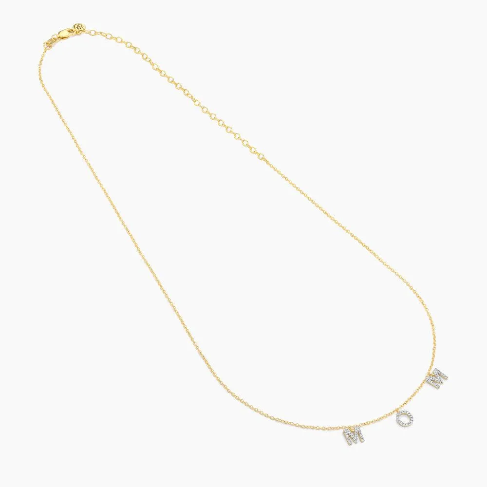 Ella Stein Love You Mom Pendant Necklace in Gold