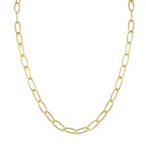 Elongated Oval Chain Necklace