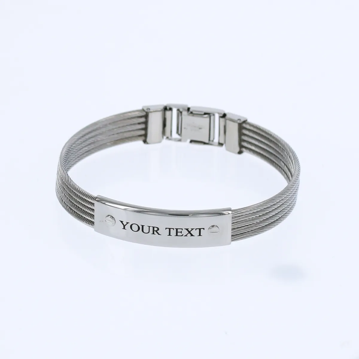 Engravable Stainless Steel Bangle Bracelet KCBB 4