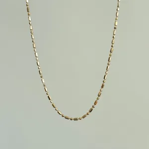 Everyday Bar and Bead Chain Necklace / Bracelet, Solid 14k Gold