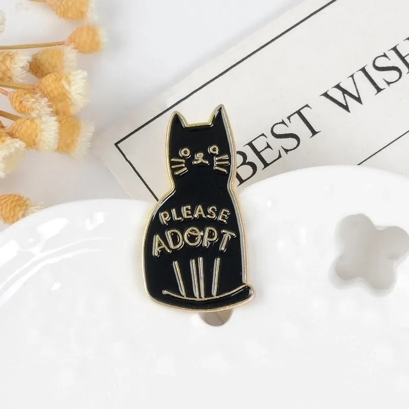 Fashion Creative New Black Cat Ghost Alloy Brooch