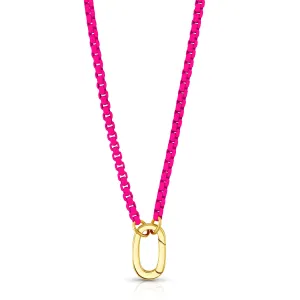 FUCHSIA ENAMEL CONNECTOR NECKLACE