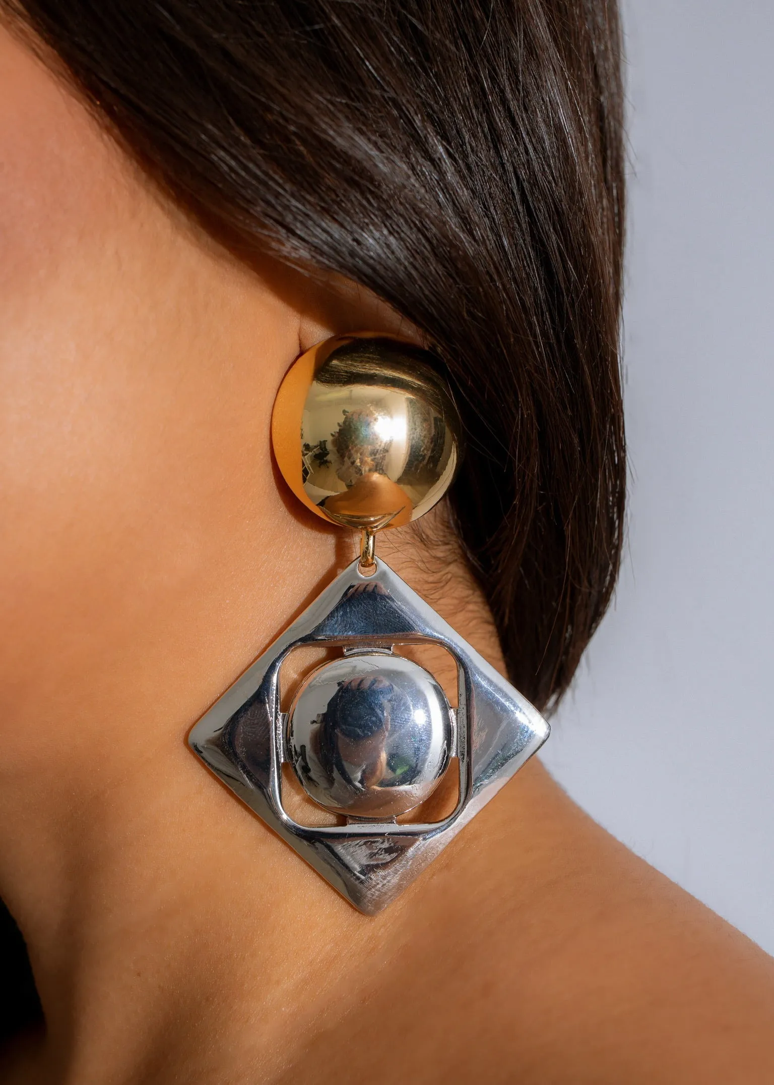 Geometric Harmony Earrings Gold Silver