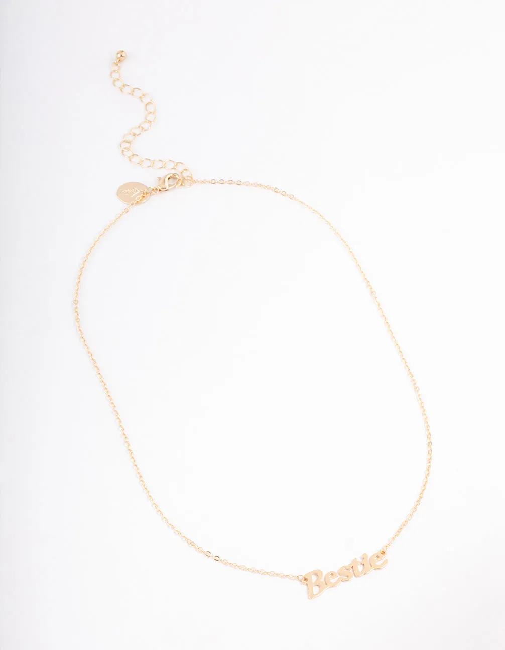 Gold Bestie Script Necklace