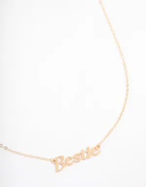 Gold Bestie Script Necklace