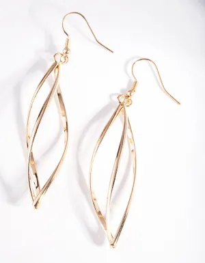 Gold Open Geometric Pod Earrings