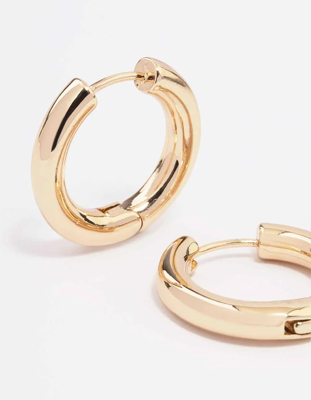 Gold Plain Clicker Hoop Earrings