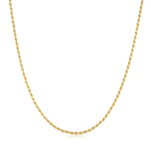 Gold Rope Twist Chain Necklace