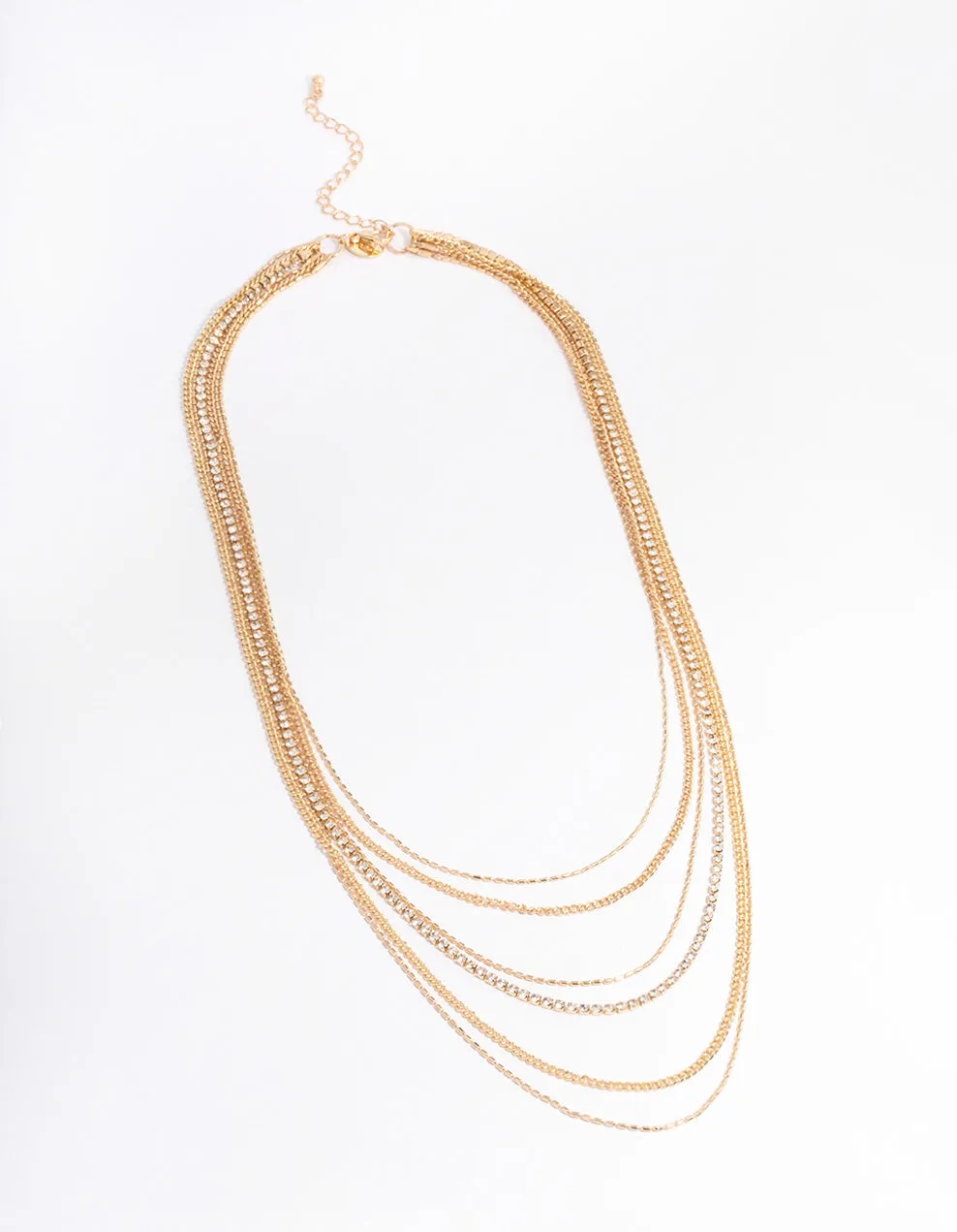 Gold Six Row Layered Necklace