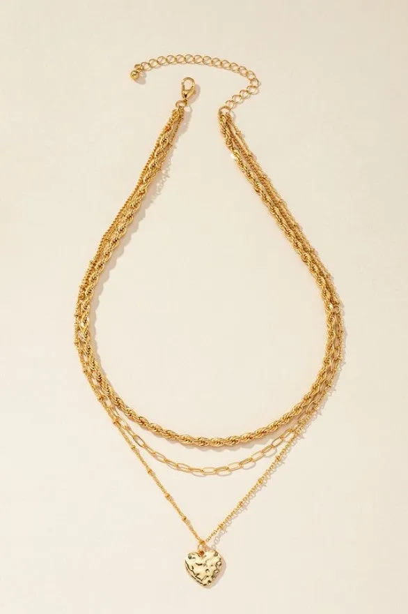 Goldtone Robe Chain Trio Layering Necklace Set