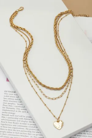 Goldtone Robe Chain Trio Layering Necklace Set