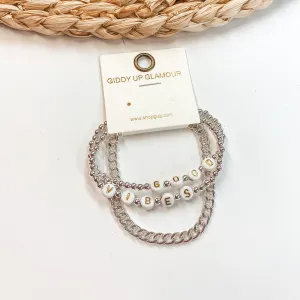 Good Vibes Layered Chain Bracelet in Silver