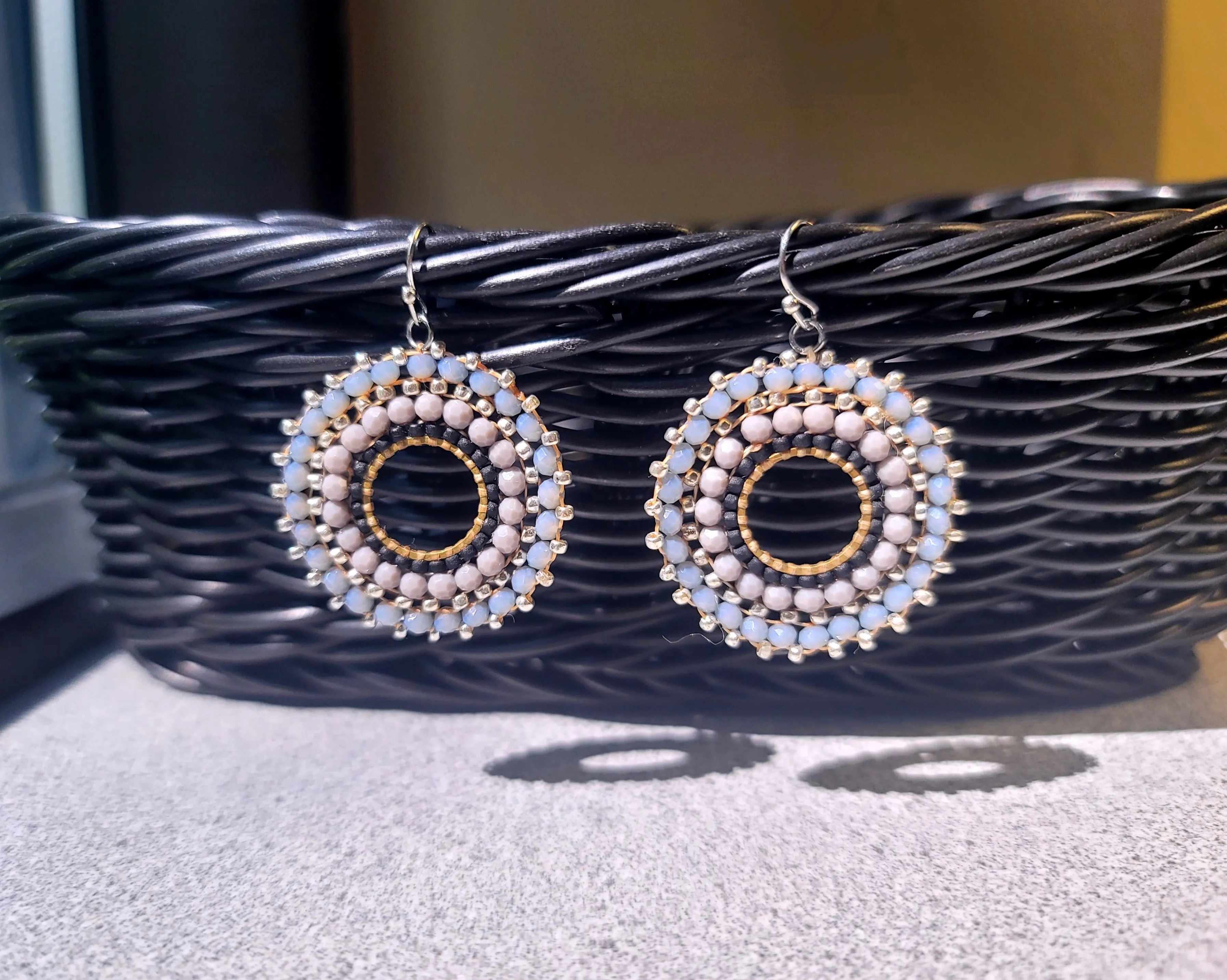 Grey Ferris Wheel Earrings