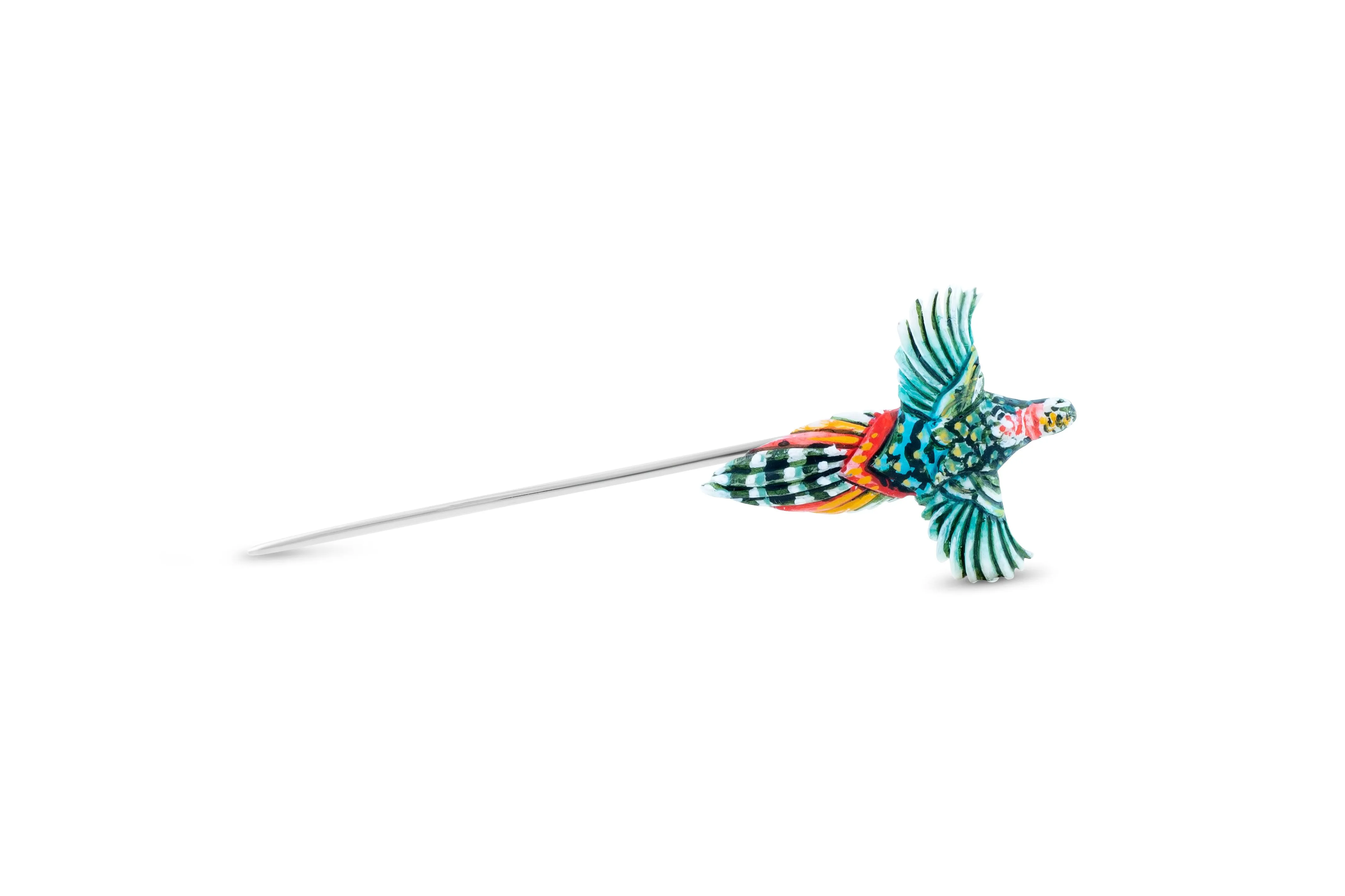 Hand Painted Pheasant Lapel Pin - Creativity