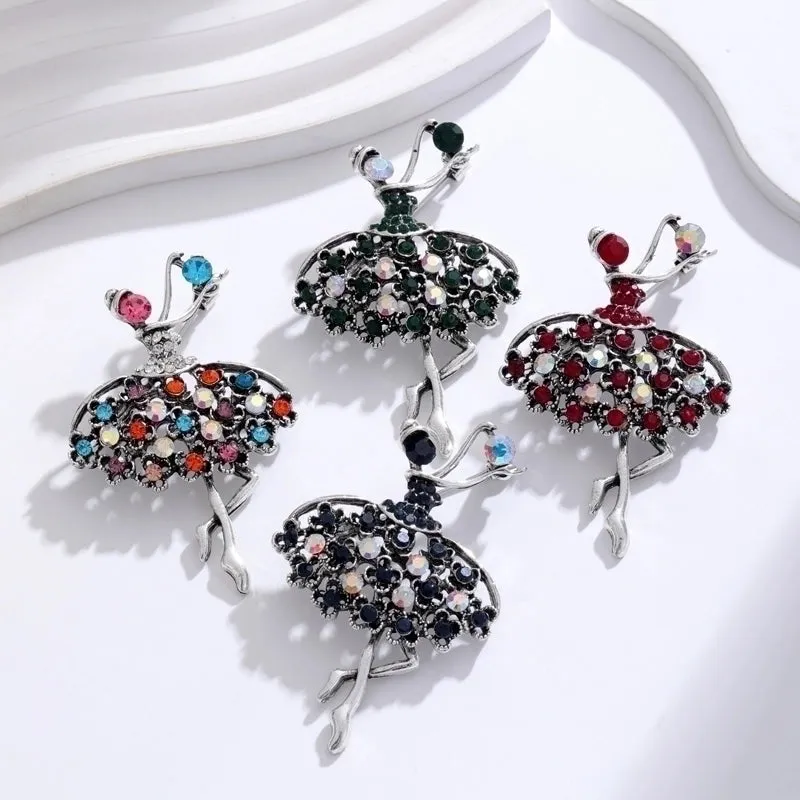 IG Style Human Leaf Flower Alloy Inlay Rhinestones Unisex Brooches