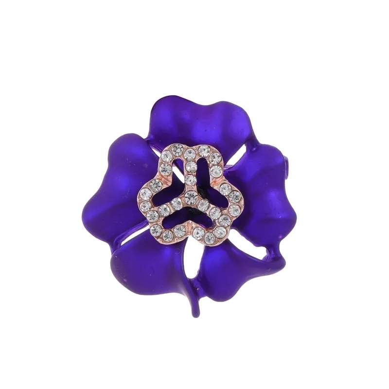 IG Style Human Leaf Flower Alloy Inlay Rhinestones Unisex Brooches