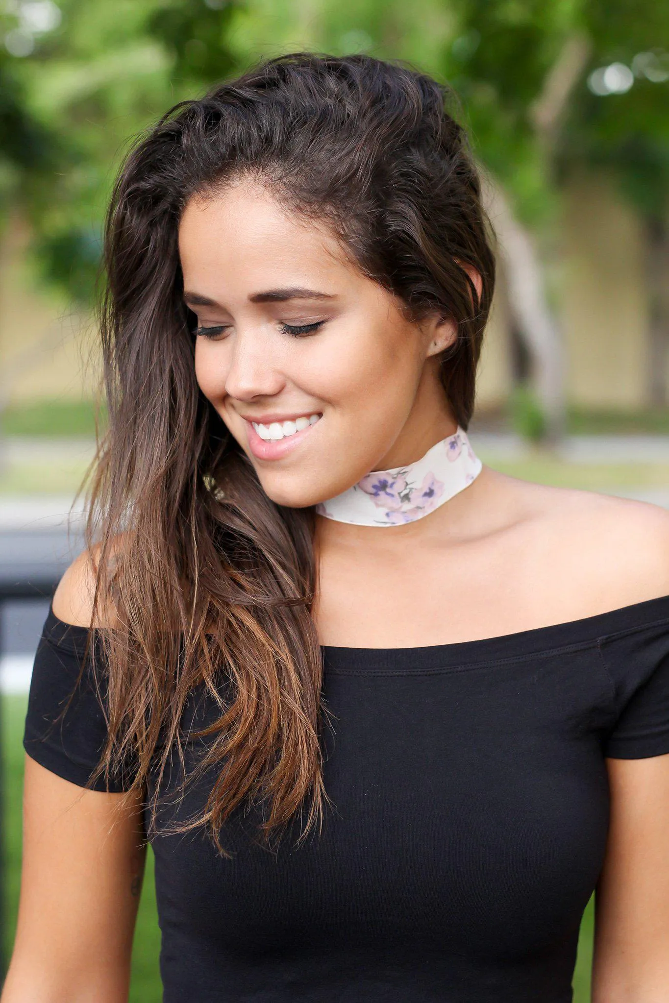 Ivory Rose Printed Choker