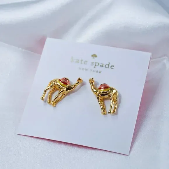 Kate Spade Spice Things Up Camel Stud Earrings with DUST BAG