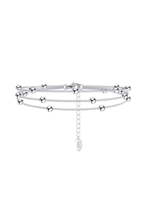 Layered Ball Bracelet, .925 Sterling Silver Hypoallergenic Tarnish Free Luxury Triple Bracelet