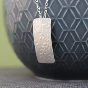 Leaf Tag Silver Pendant