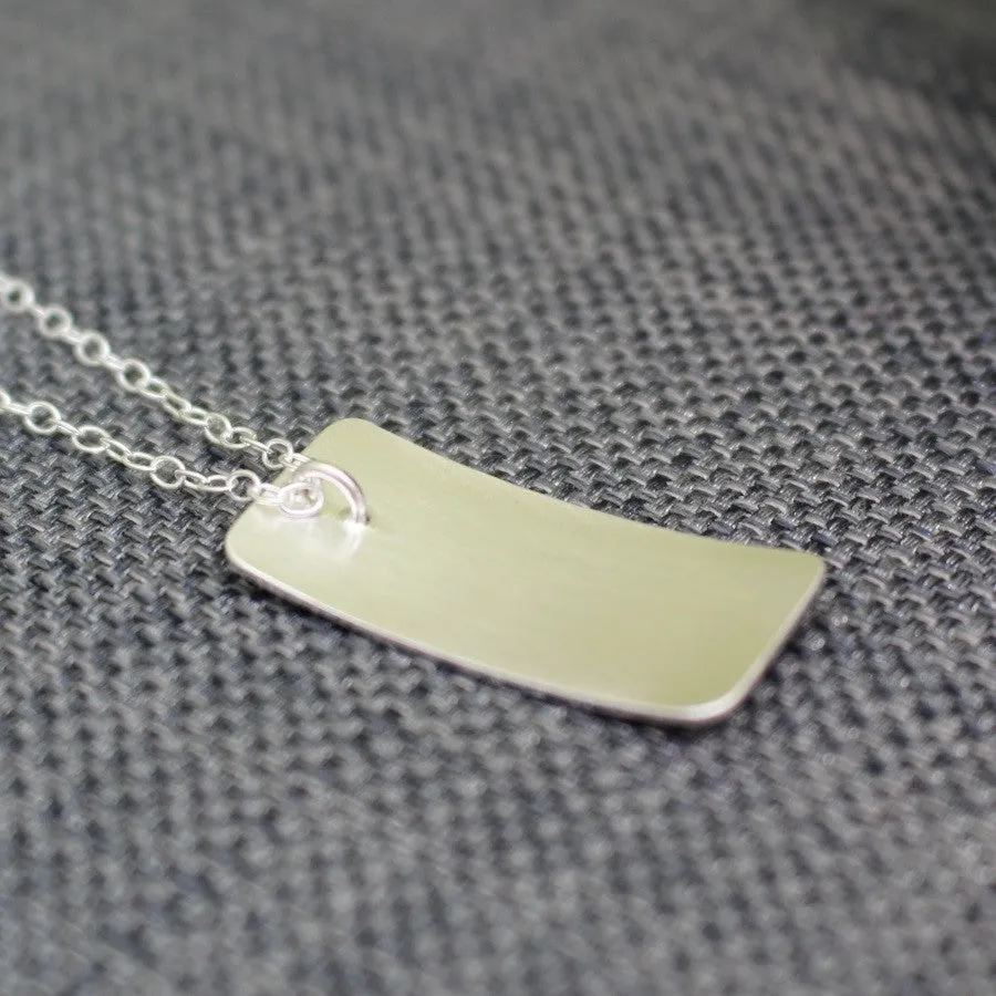 Leaf Tag Silver Pendant