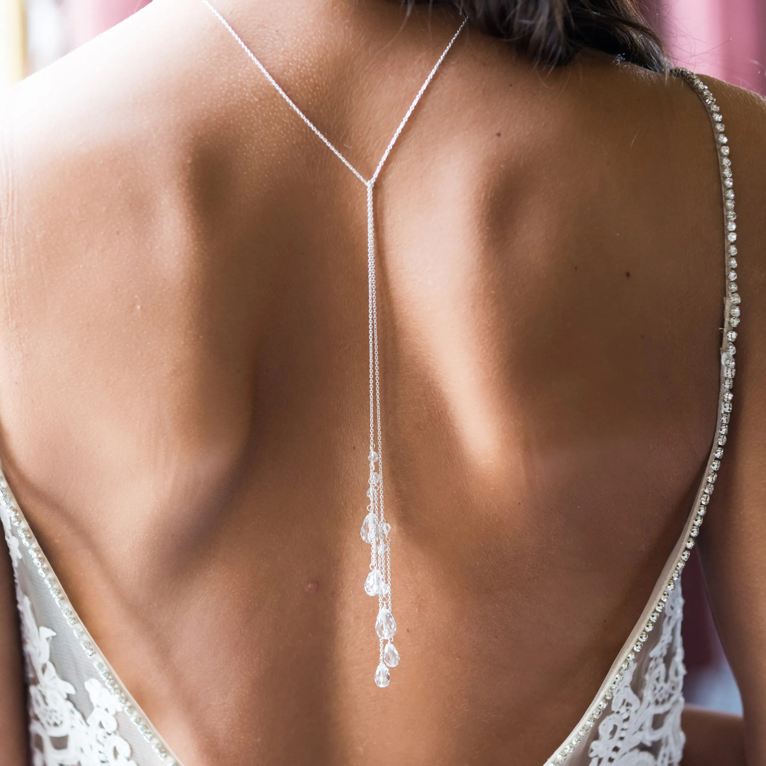 Lili Crystal Bridal Back Necklace