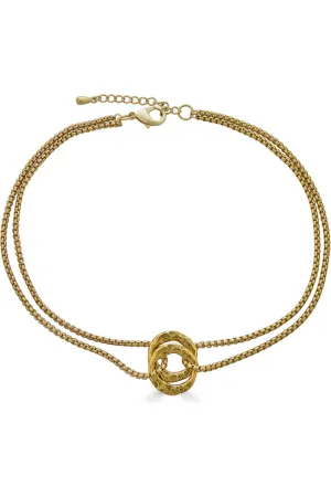 Loni Paul Matte Gold Double Circle Necklace 823 | Gold