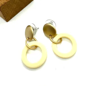 Matte Gold & Cream Fancy Earrings