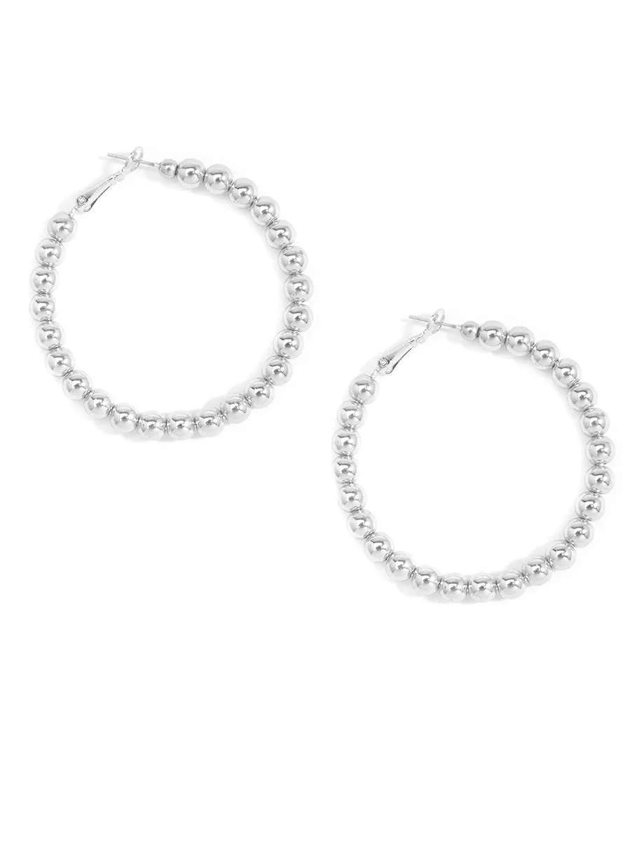 Metal Beaded Hoop Earring