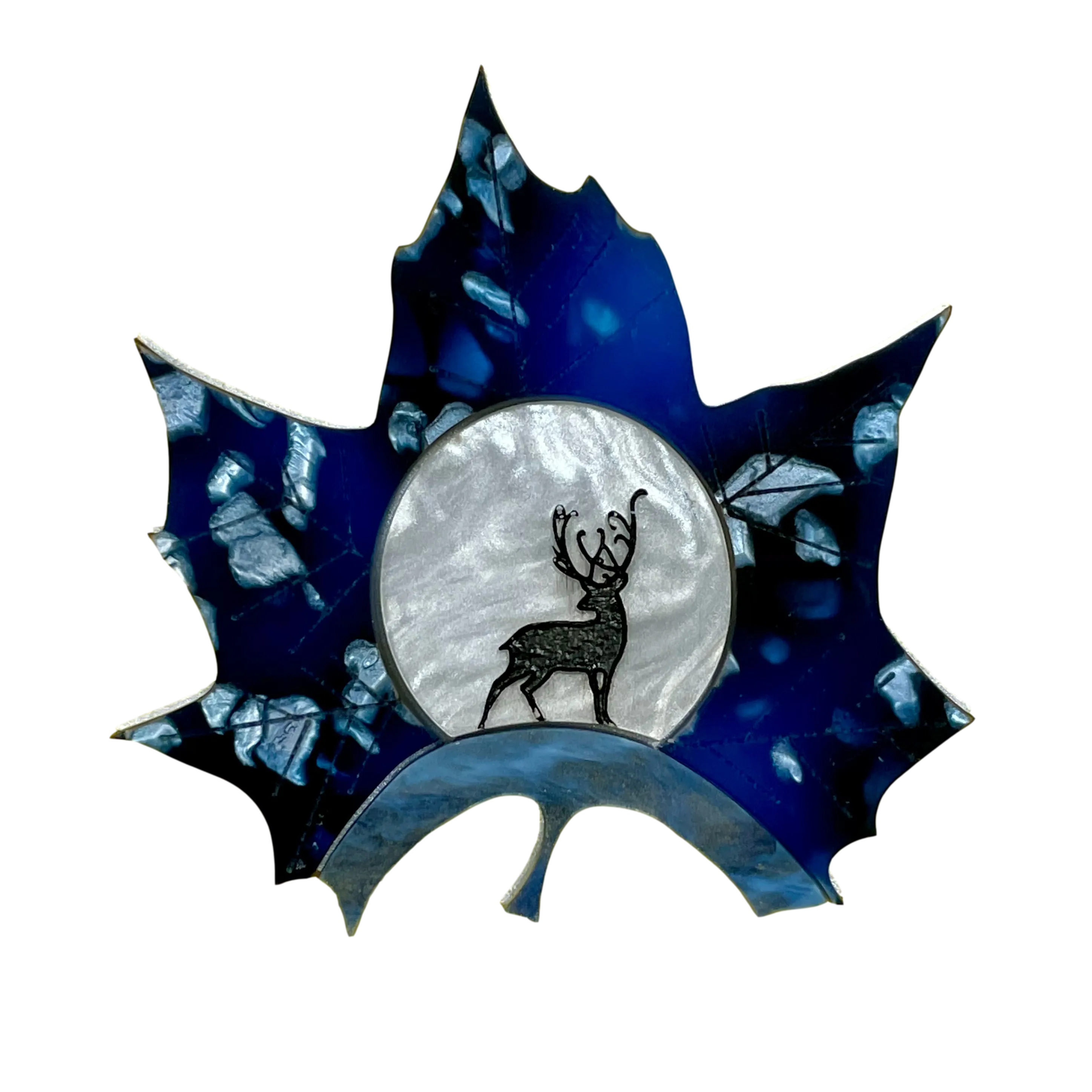 Midnight Deer Leaf 🍁- Brooch