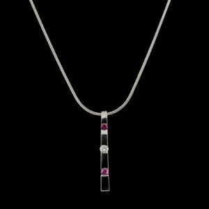 Movado Pink Sapphire, Diamond Necklace