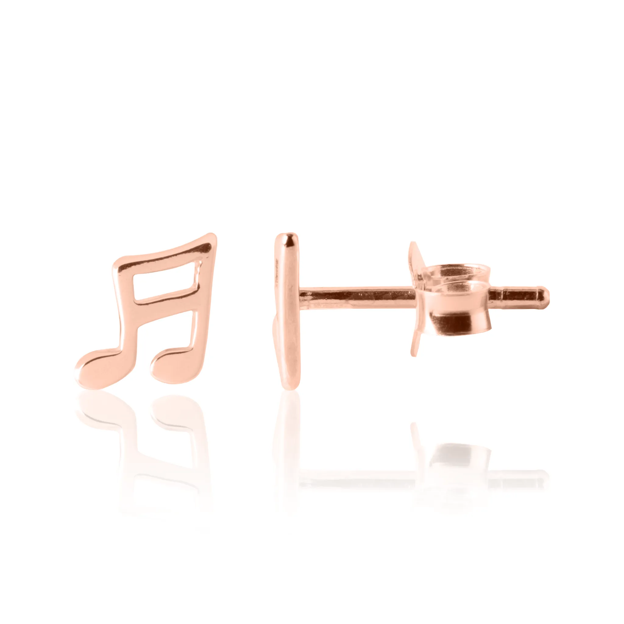 Musical Note Earrings - Rose Gold